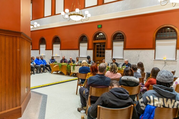 Chilly weather didn't keep people away from the show, which filled the Pere Marquette Depot in Downtown Bay City.