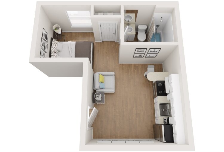 Three different floor plans are shown on the Lux Off Washington website.